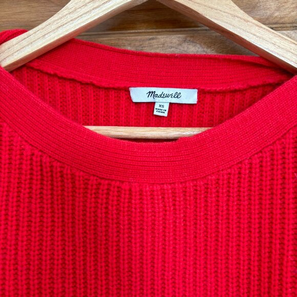 Madewell Red Calloway Boatneck Pullover Sweater - XS - Picture 3 of 8